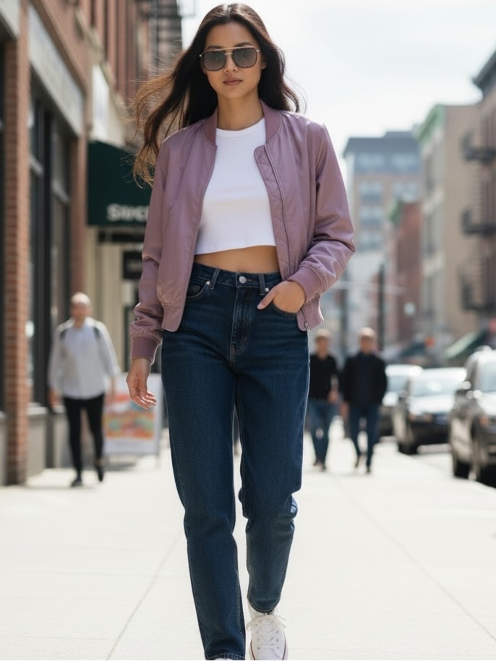 WINDSOR Purple Windbreaker Bomber Jacket